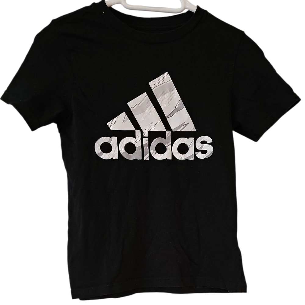 22. Adidas Kids Tee in Black with White Logo